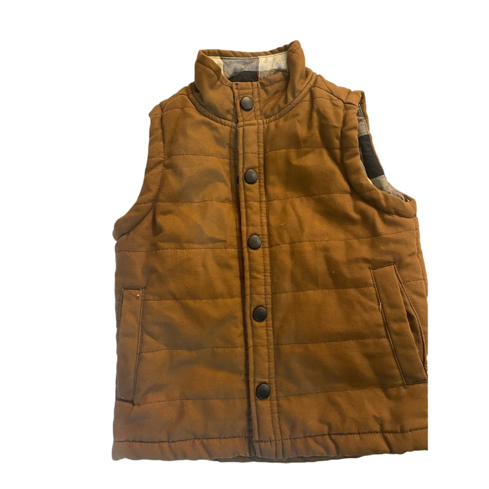 UnionBay Vest Brown Size 3T Youth Puffer Vest Pockets Flannel Lining
